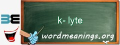 WordMeaning blackboard for k-lyte